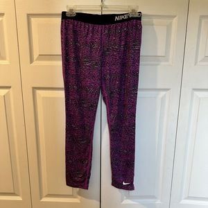 Nike Pro, Purple Cheetah Print Leggings